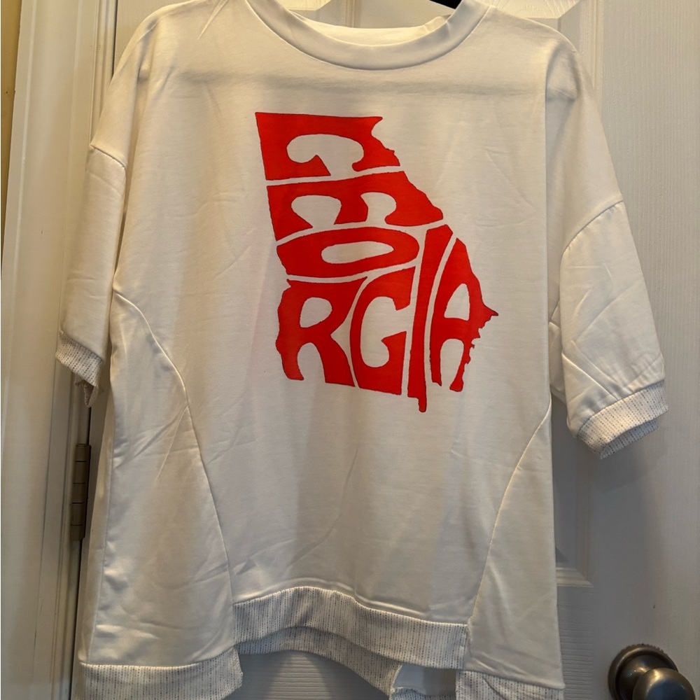 White Kids Shirt with Red Graphic